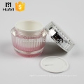 elegant pink stripy round fancy cosmetic jars